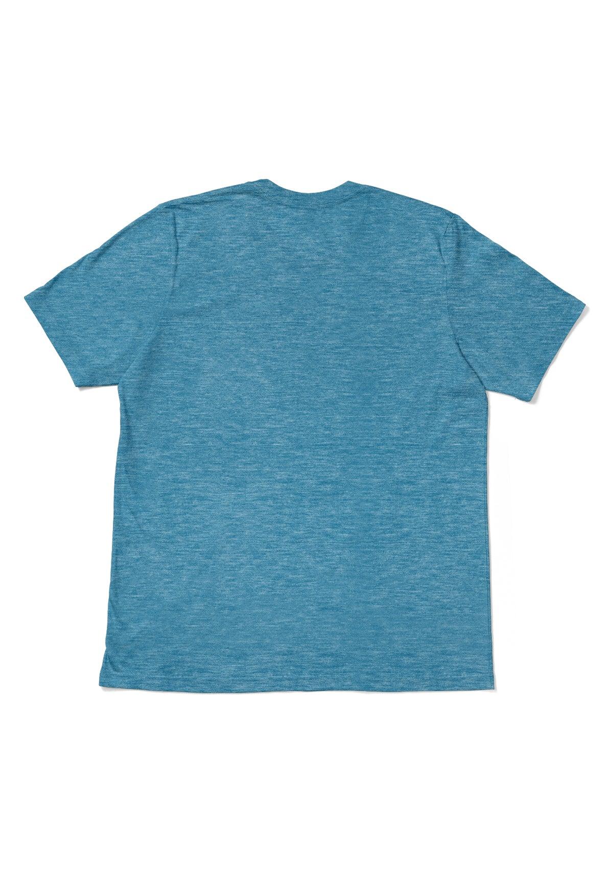 Men's Aqua Heather Short Sleeve Crew Neck T-Shirt