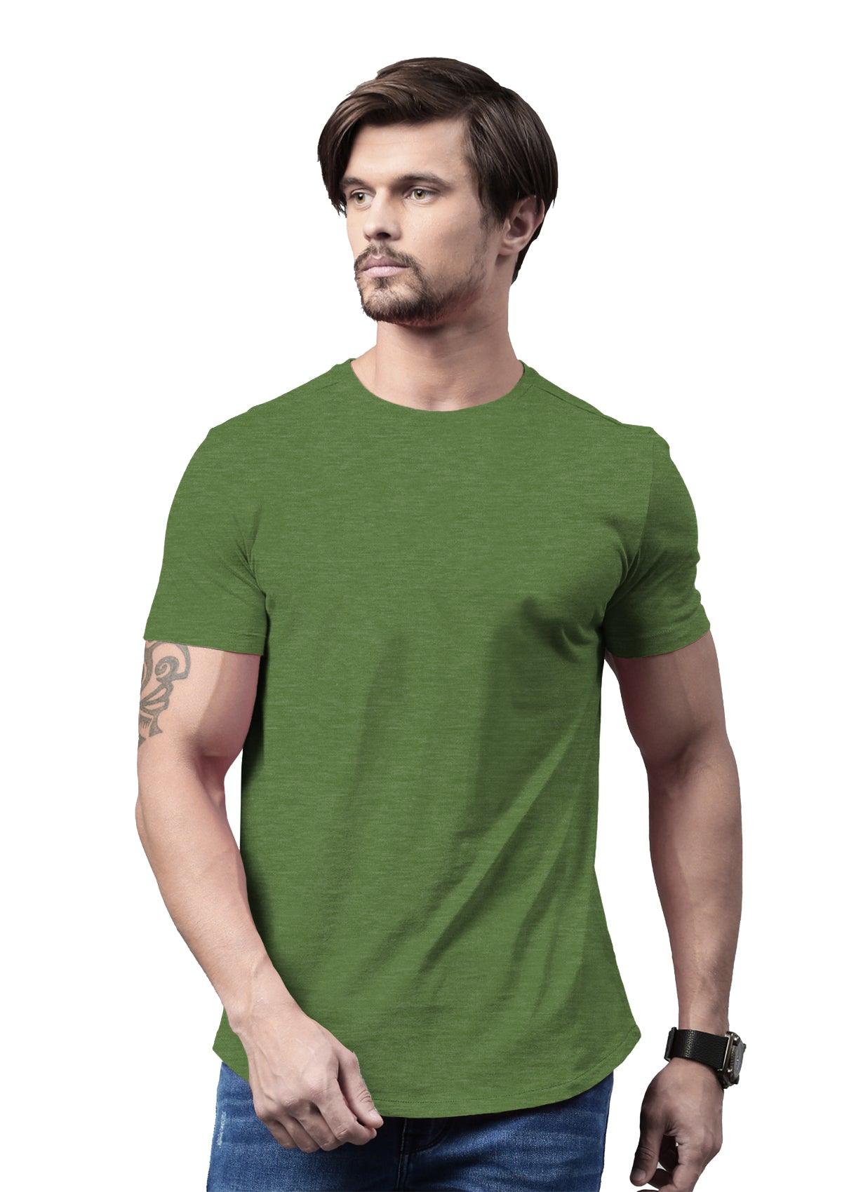 Men's Green Heather Short Sleeve Crew Neck T-Shirt