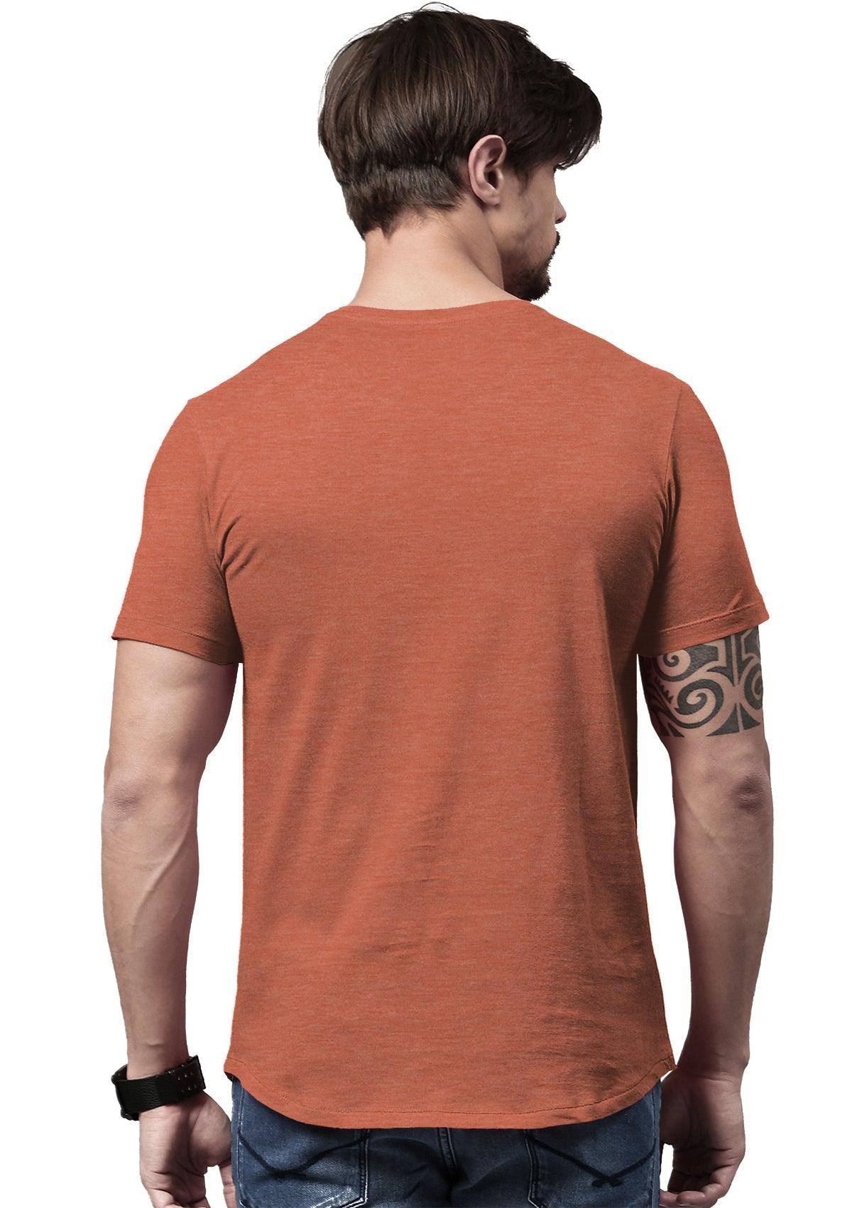 Men's Orange Heather Short Sleeve Crew Neck T-Shirt