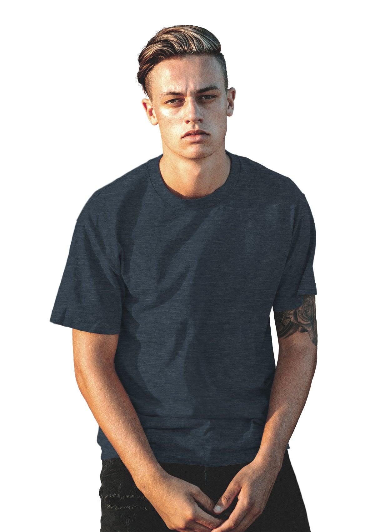 Men's Short Sleeve Crew Neck T-Shirt - Steel Blue Triblend