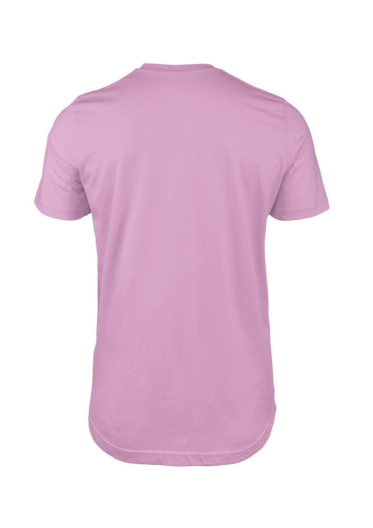 Mens T-Shirt Short Sleeve Crew Neck Lilac Cotton