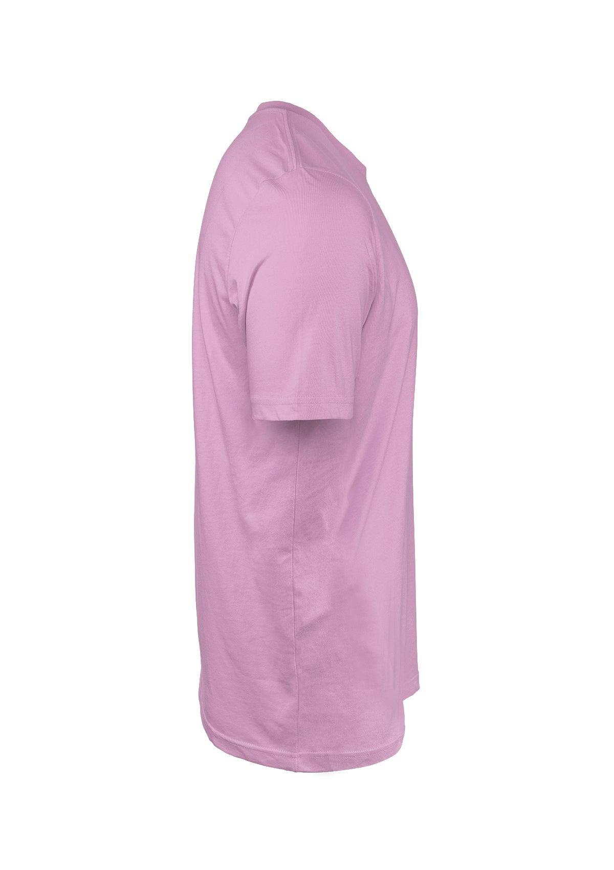 Mens T-Shirt Short Sleeve Crew Neck Lilac Cotton