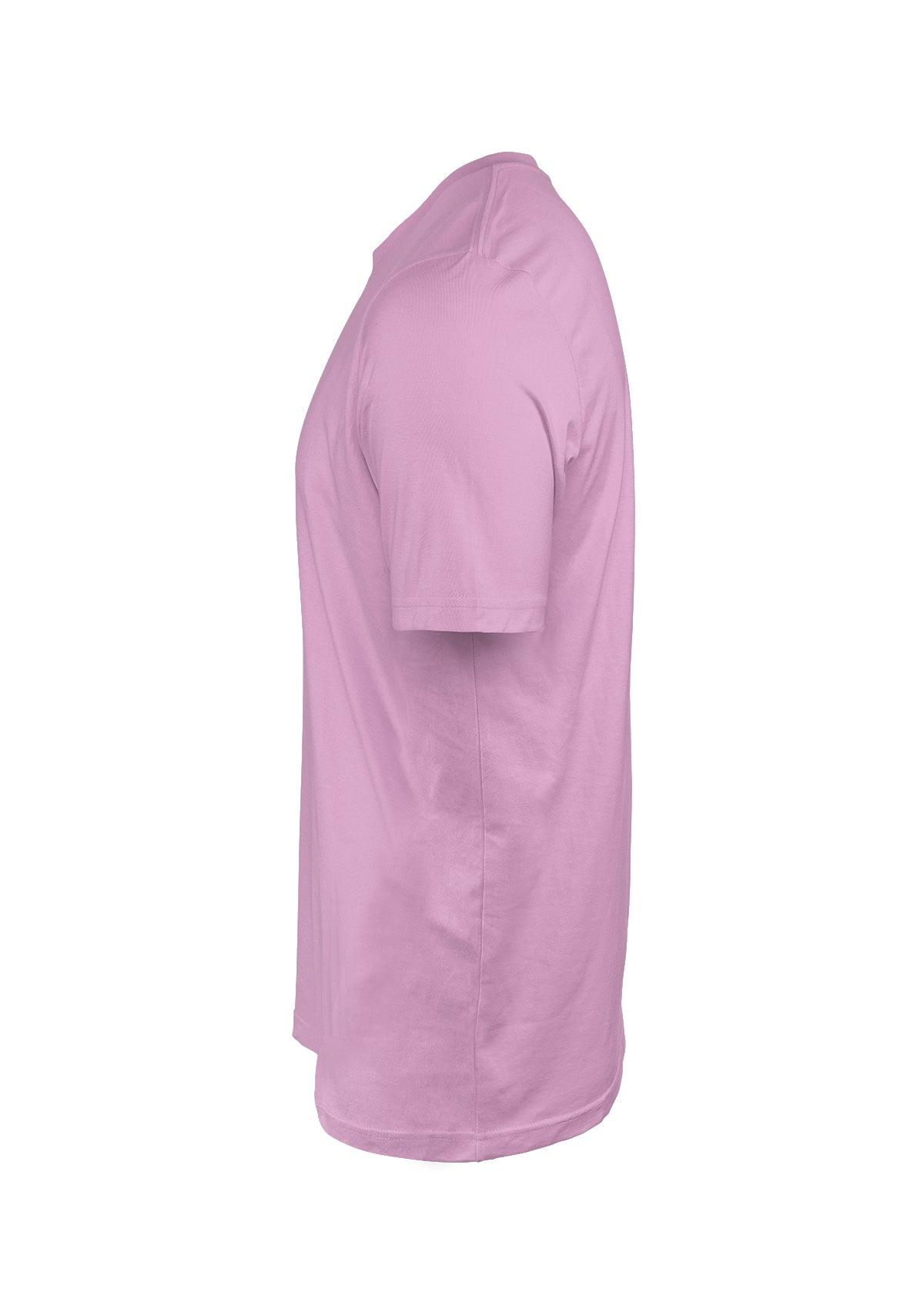 Mens T-Shirt Short Sleeve Crew Neck Lilac Cotton