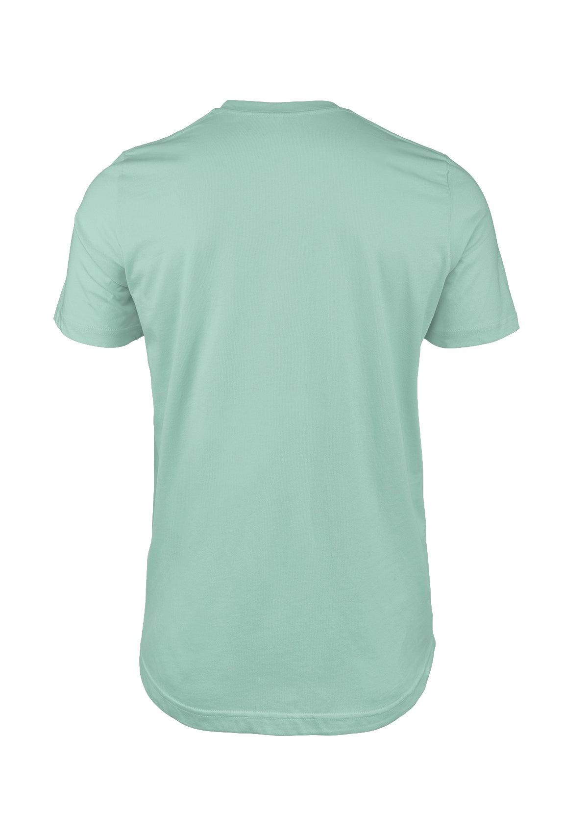 Mens T-Shirt Short Sleeve Crew Neck Mint Green Cotton
