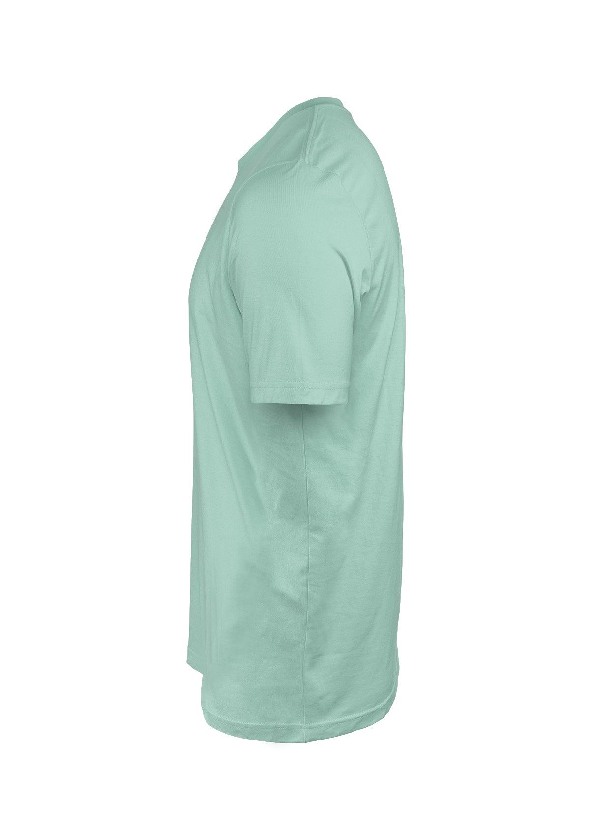 Mens T-Shirt Short Sleeve Crew Neck Mint Green Cotton