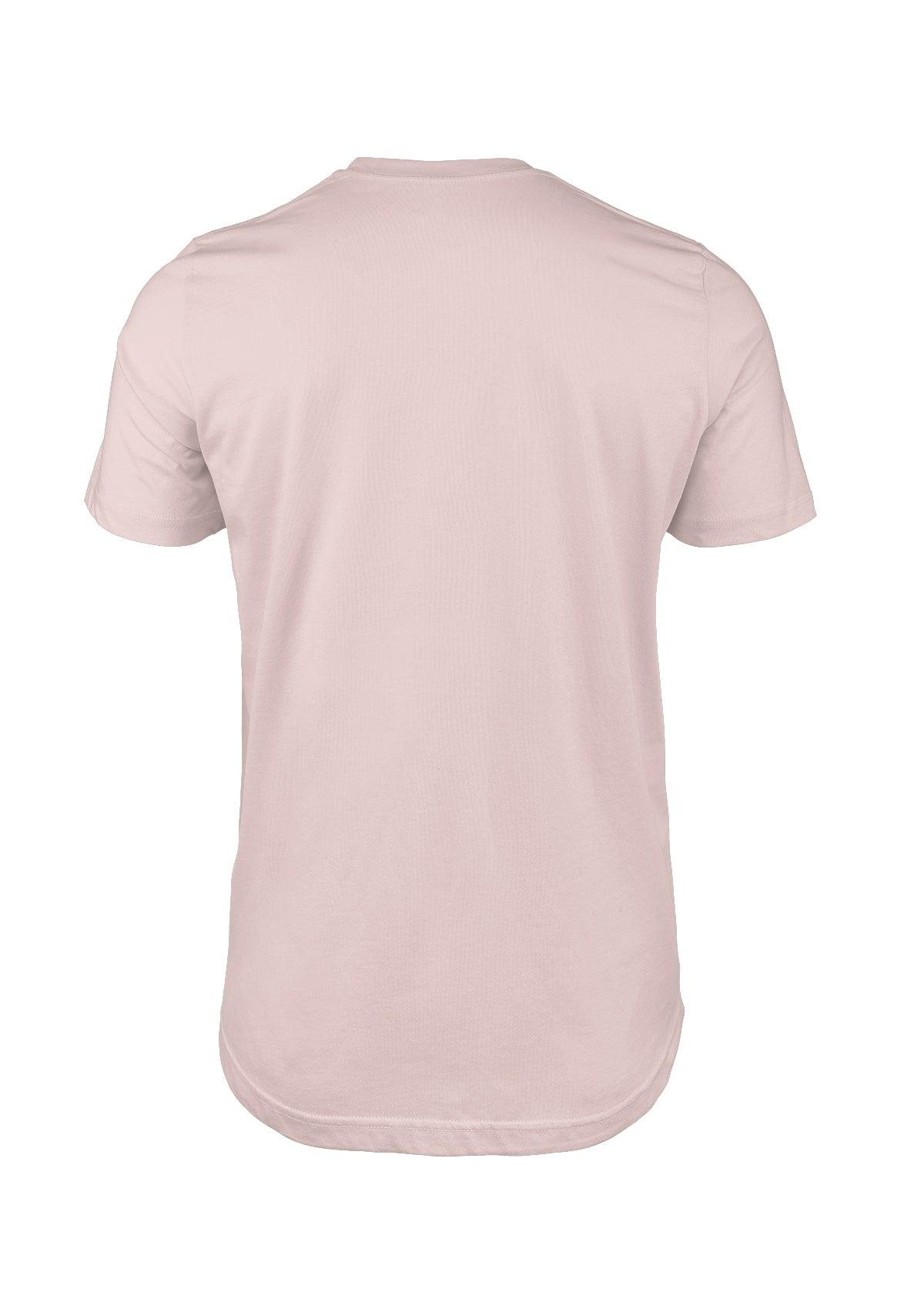 Mens T-Shirt Short Sleeve Crew Neck Powder Pink Cotton