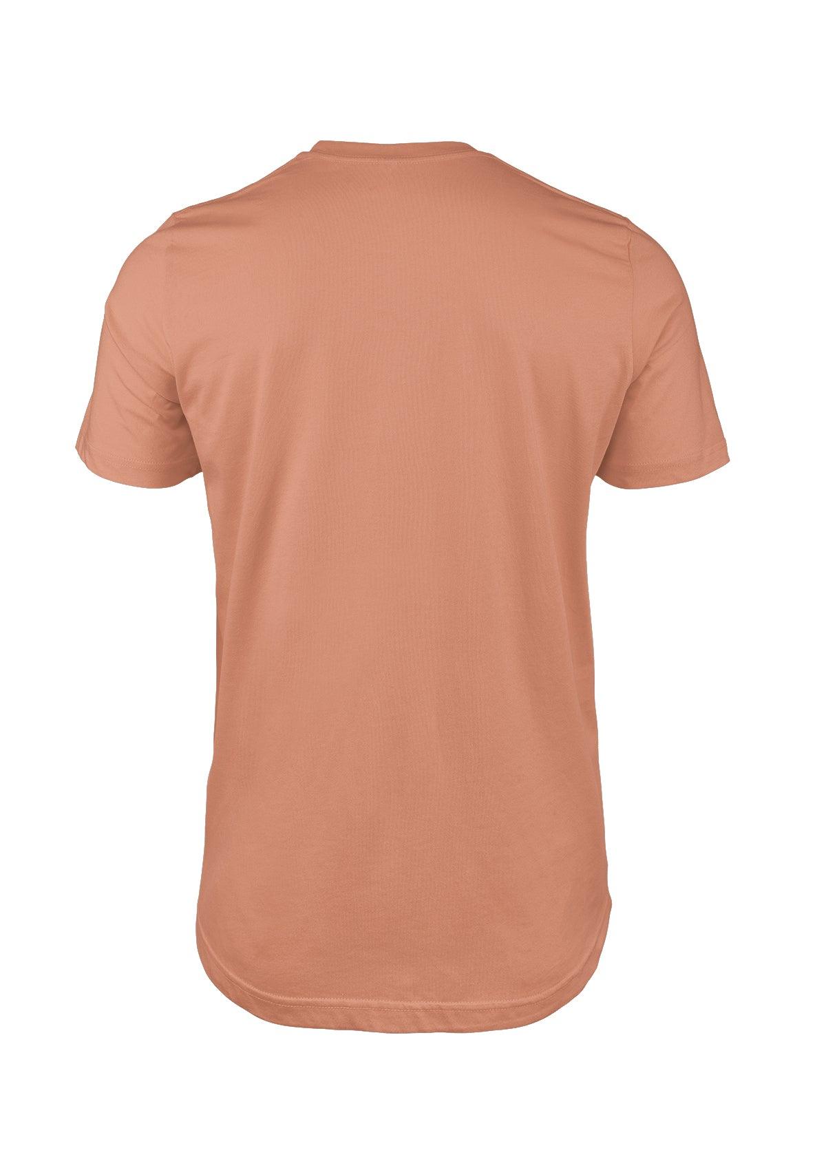 Mens T-Shirt Short Sleeve Crew Neck Sunset Orange Cotton