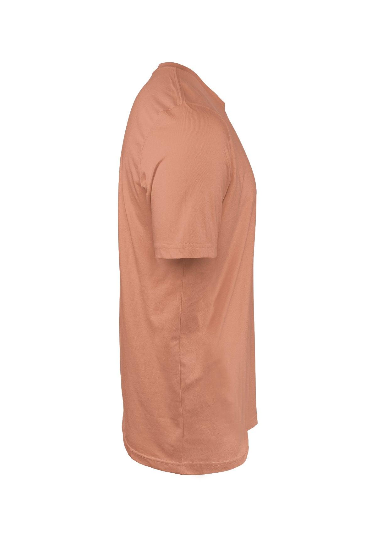 Mens T-Shirt Short Sleeve Crew Neck Sunset Orange Cotton