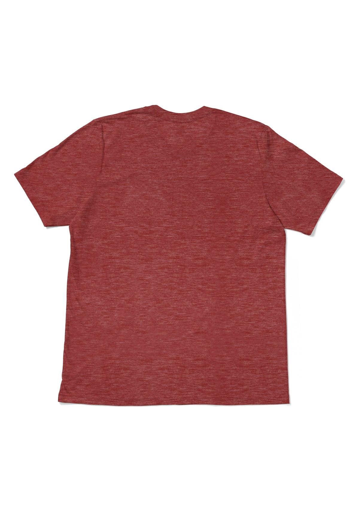 Mens T-Shirts Short Sleeve Crew Neck Fire Red Tri-Blend