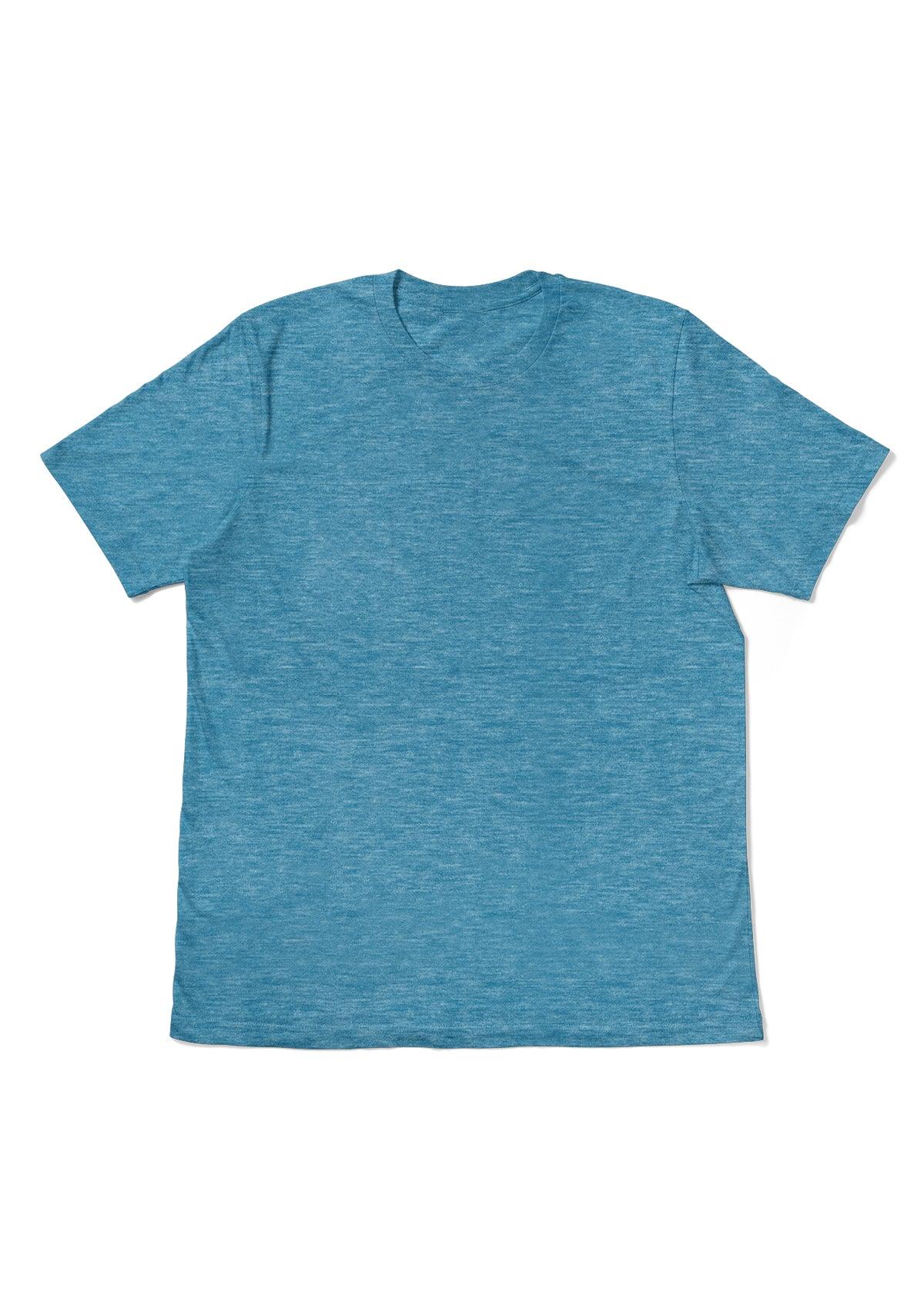 Men's Aqua Heather Short Sleeve Crew Neck T-Shirt