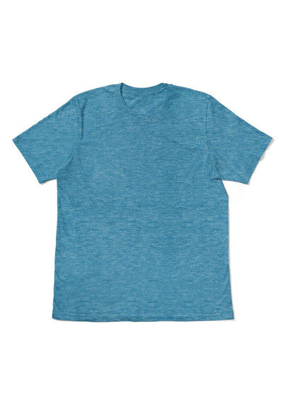 Men's Aqua Heather Short Sleeve Crew Neck T-Shirt