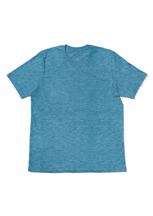 Men's Aqua Heather Short Sleeve Crew Neck T-Shirt