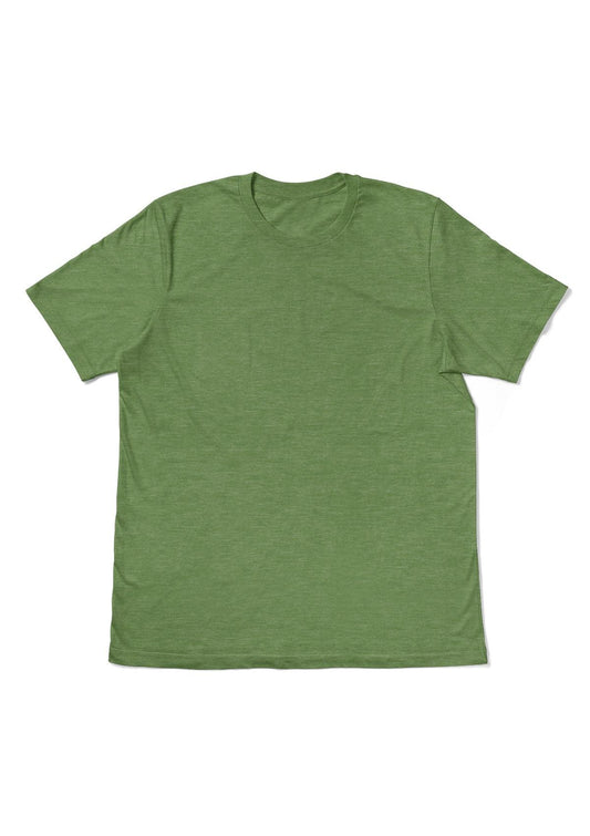 Men's Green Heather Short Sleeve Crew Neck T-Shirt