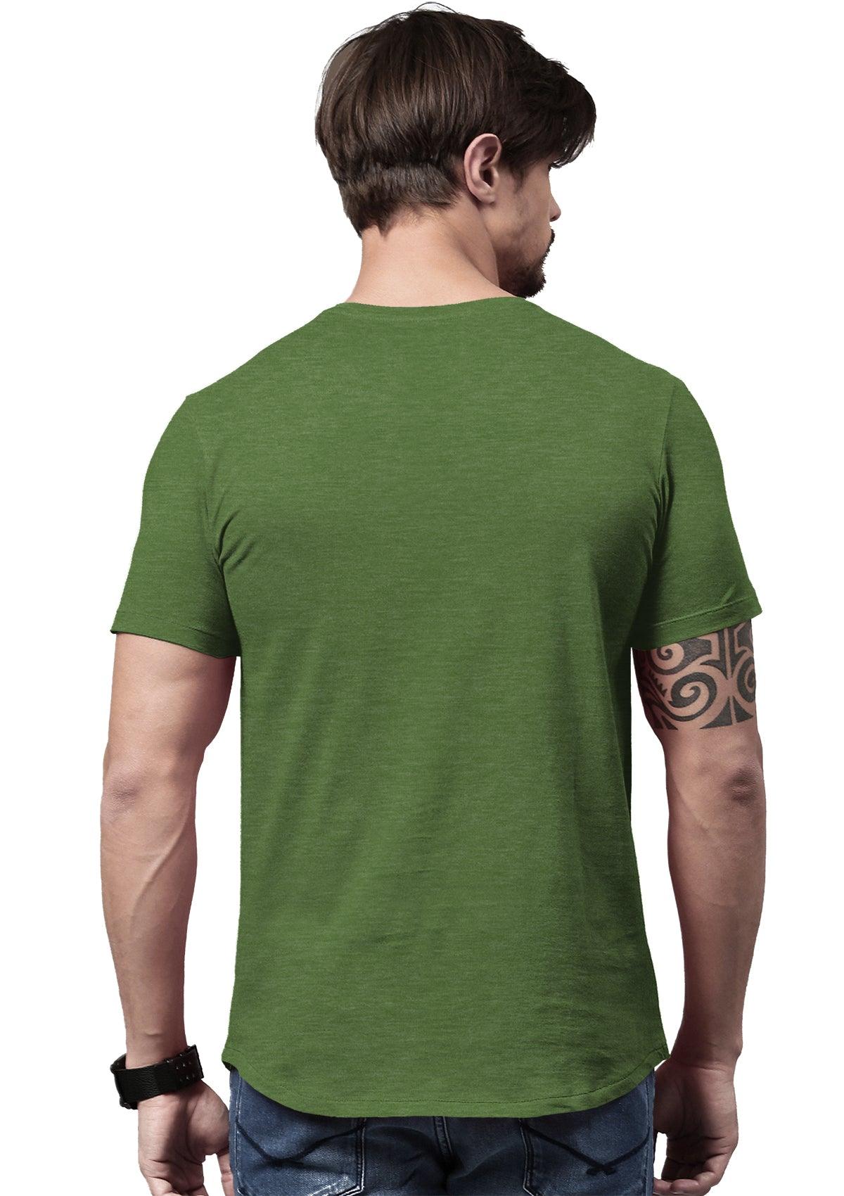 Men's Green Heather Short Sleeve Crew Neck T-Shirt