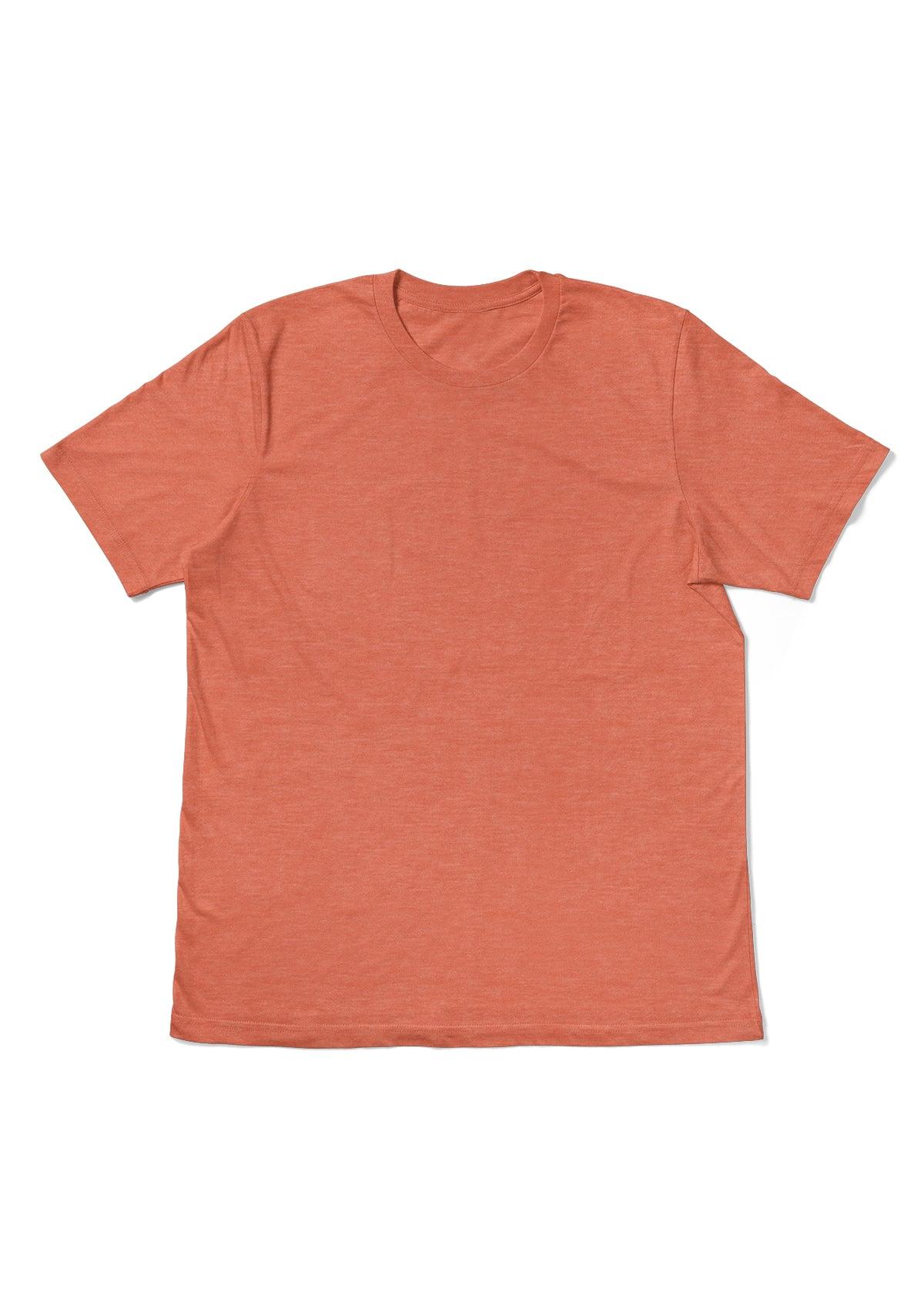 Men's Orange Heather Short Sleeve Crew Neck T-Shirt