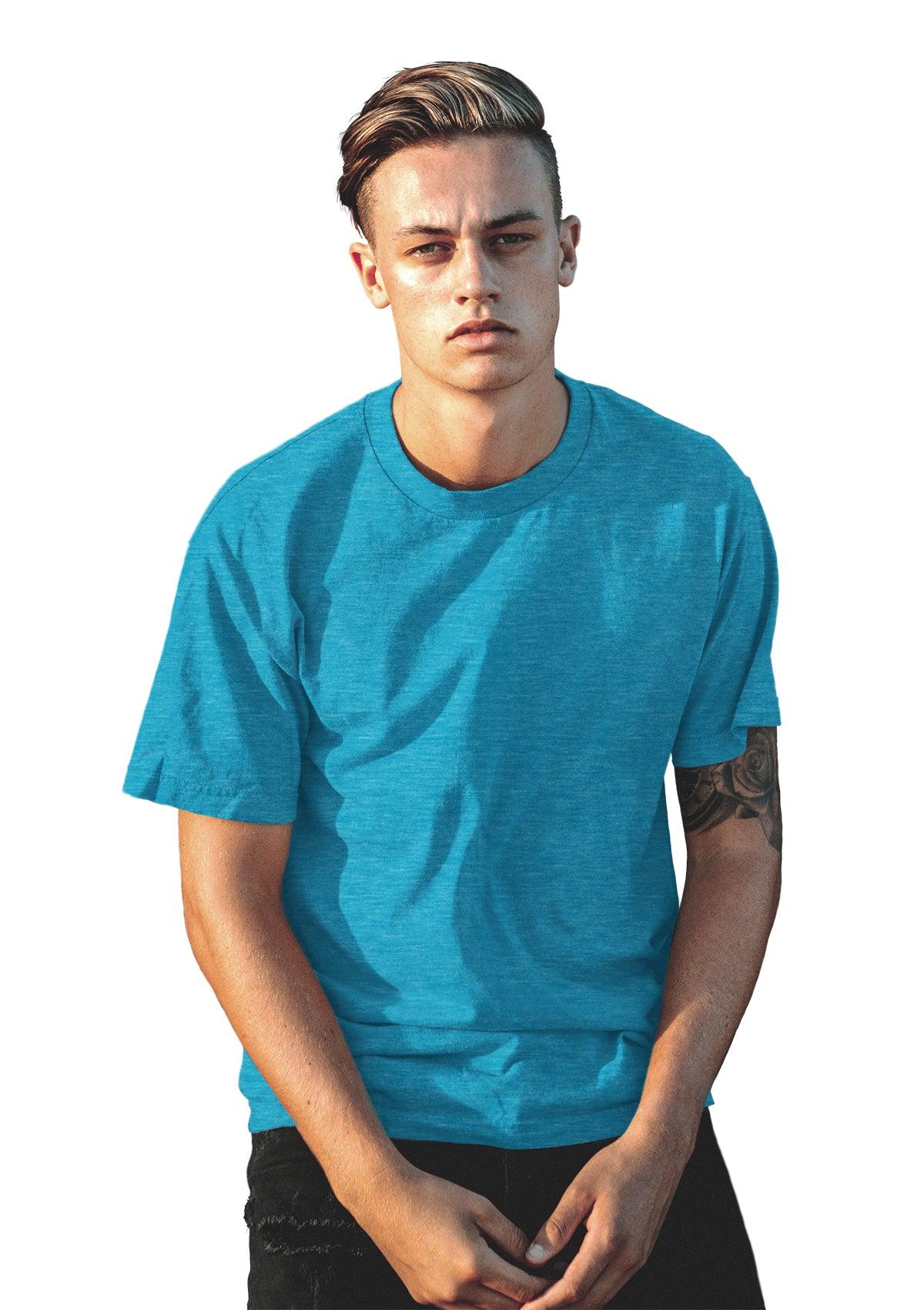 Men's Short Sleeve Crew Neck T-Shirt - Aqua Triblend