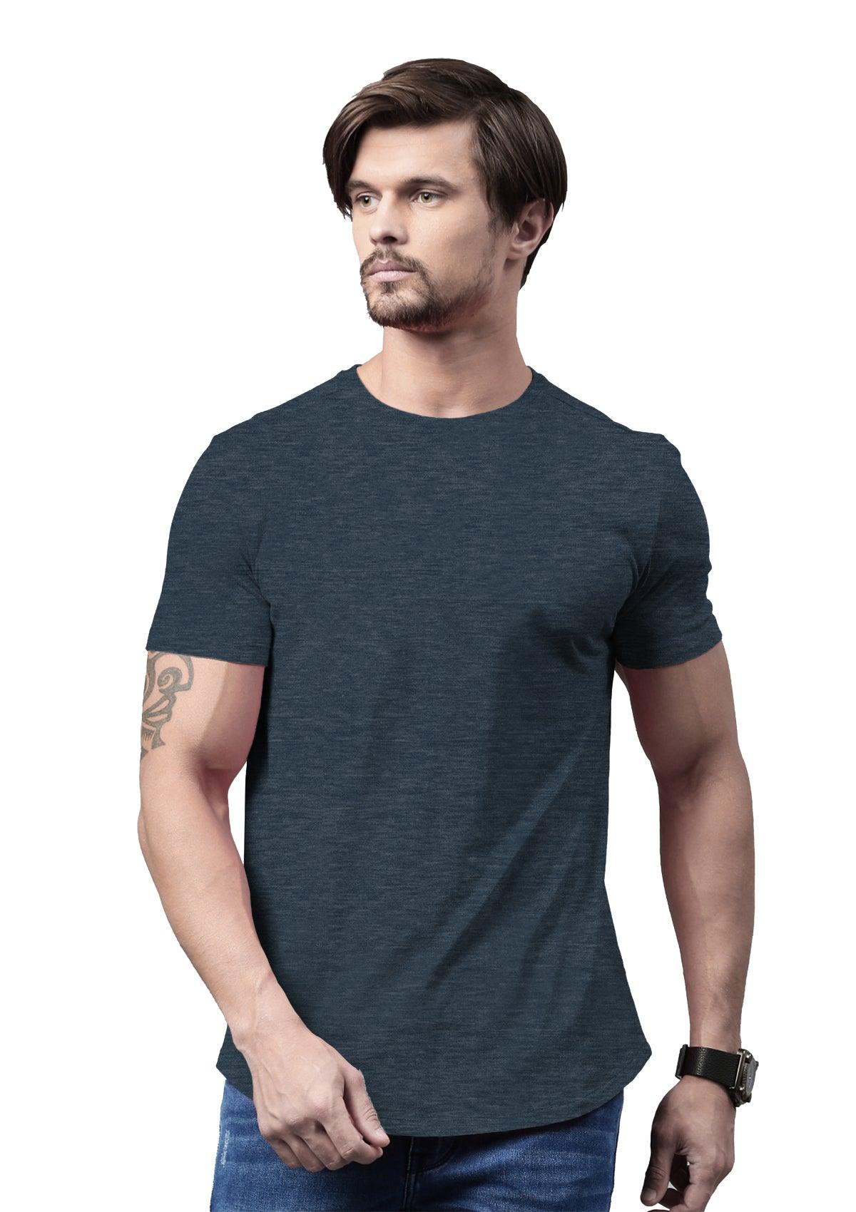 Men's Slate Blue Heather Short Sleeve Crew Neck T-Shirt