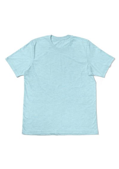 Mens T-Shirt Short Sleeve Crew Neck Ice Blue Triblend
