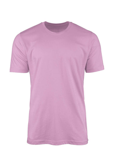Mens T-Shirt Short Sleeve Crew Neck Lilac Cotton