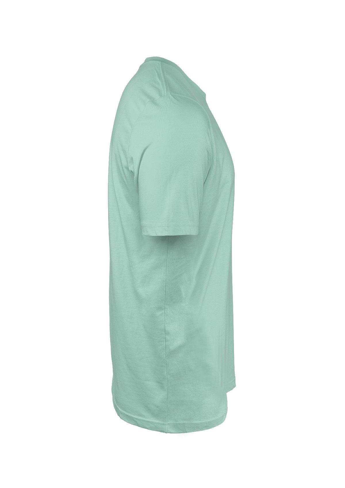 Mens T-Shirt Short Sleeve Crew Neck Mint Green Cotton