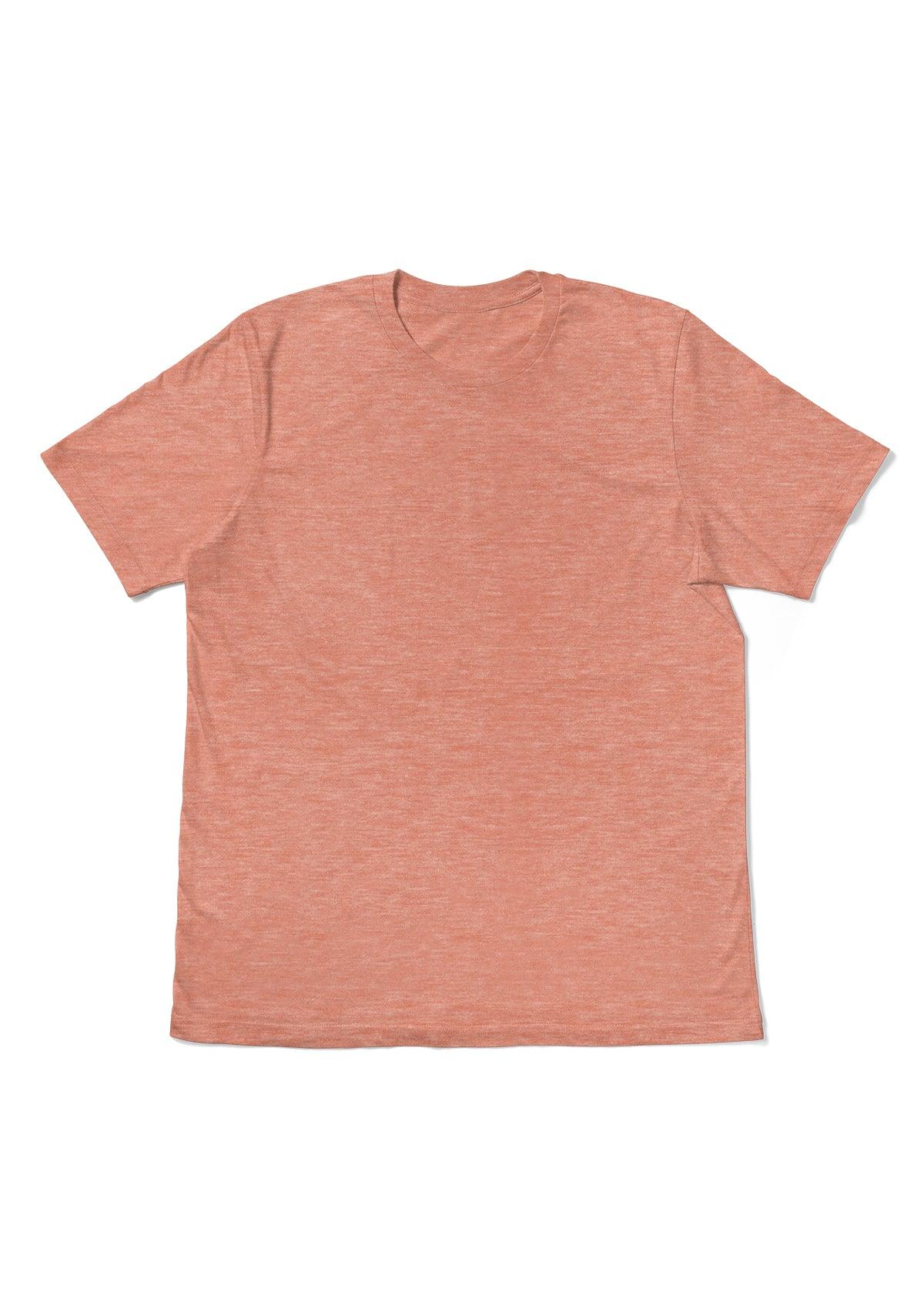 Mens T-Shirt Short Sleeve Crew Neck Orange Triblend