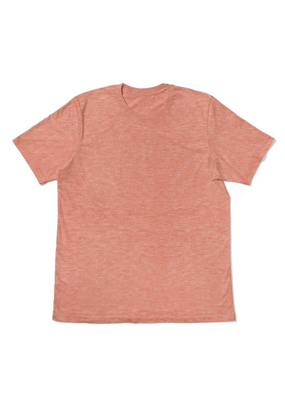 Mens T-Shirt Short Sleeve Crew Neck Orange Triblend
