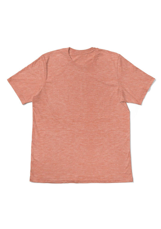 Mens T-Shirt Short Sleeve Crew Neck Orange Triblend