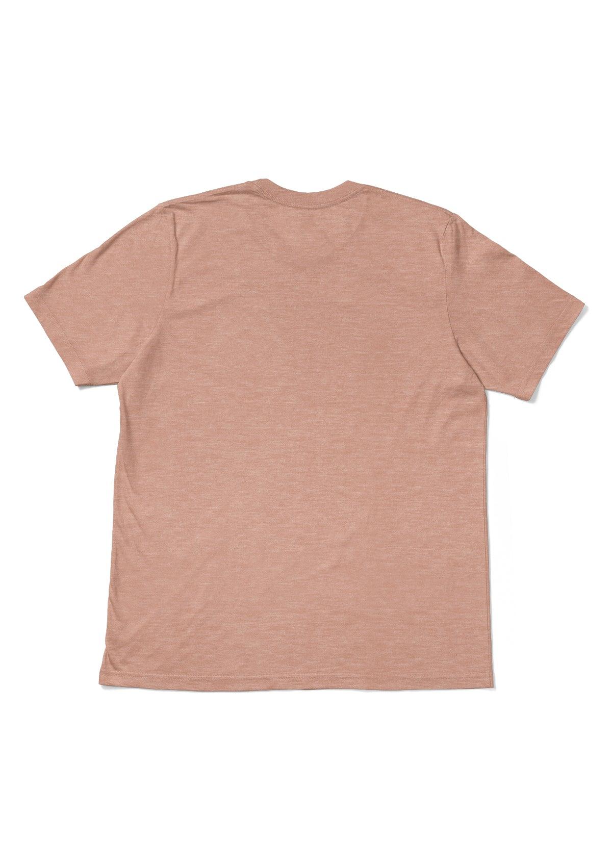 Mens T-Shirt Short Sleeve Crew Neck Peach Triblend