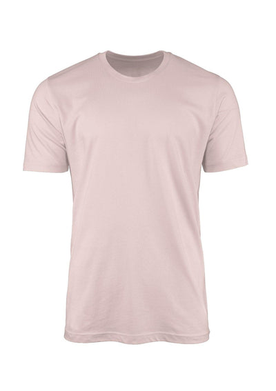 Mens T-Shirt Short Sleeve Crew Neck Powder Pink Cotton