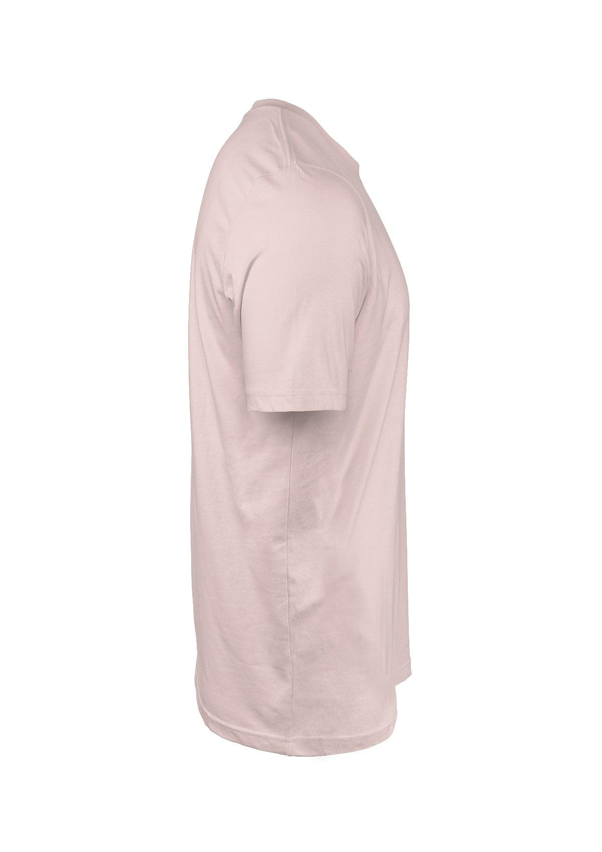 Mens T-Shirt Short Sleeve Crew Neck Powder Pink Cotton