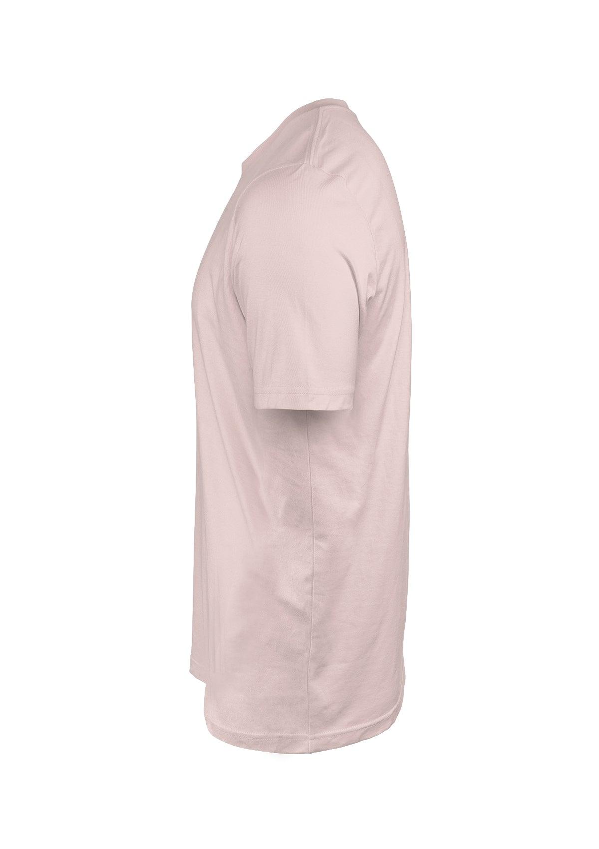 Mens T-Shirt Short Sleeve Crew Neck Powder Pink Cotton