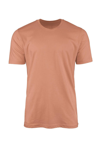 Mens T-Shirt Short Sleeve Crew Neck Sunset Orange Cotton