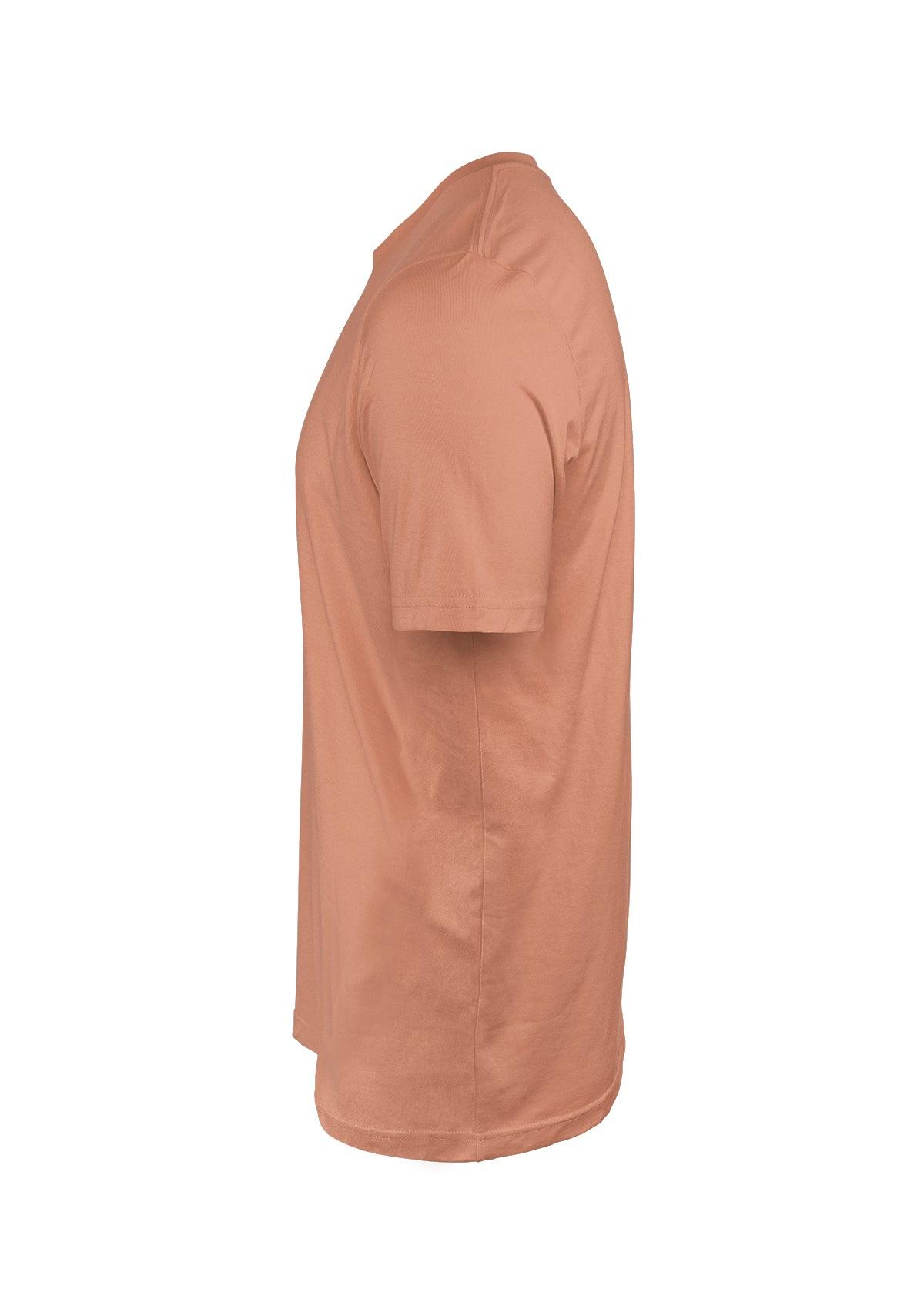 Mens T-Shirt Short Sleeve Crew Neck Sunset Orange Cotton