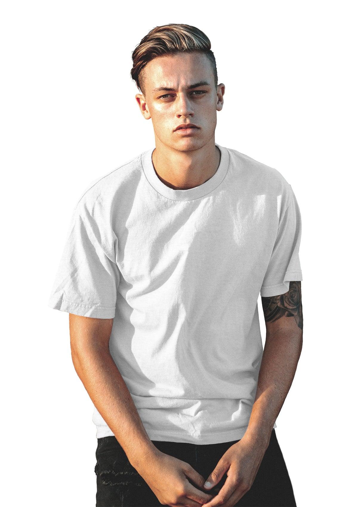Men’s White Triblend Crew Neck T-Shirt