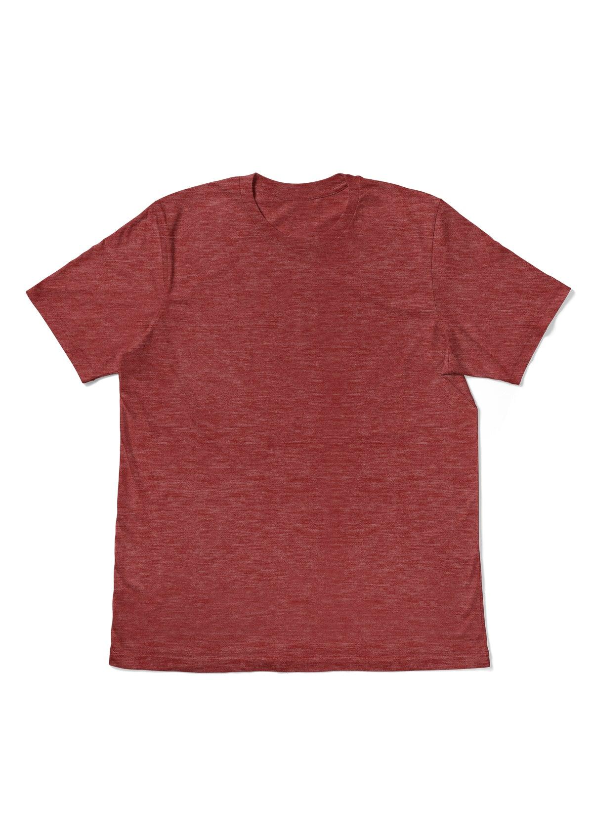 Mens T-Shirts Short Sleeve Crew Neck Fire Red Tri-Blend