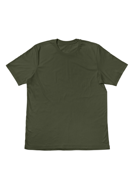 Men’s Military Green T-Shirt – Premium Airlume Cotton Crew Neck