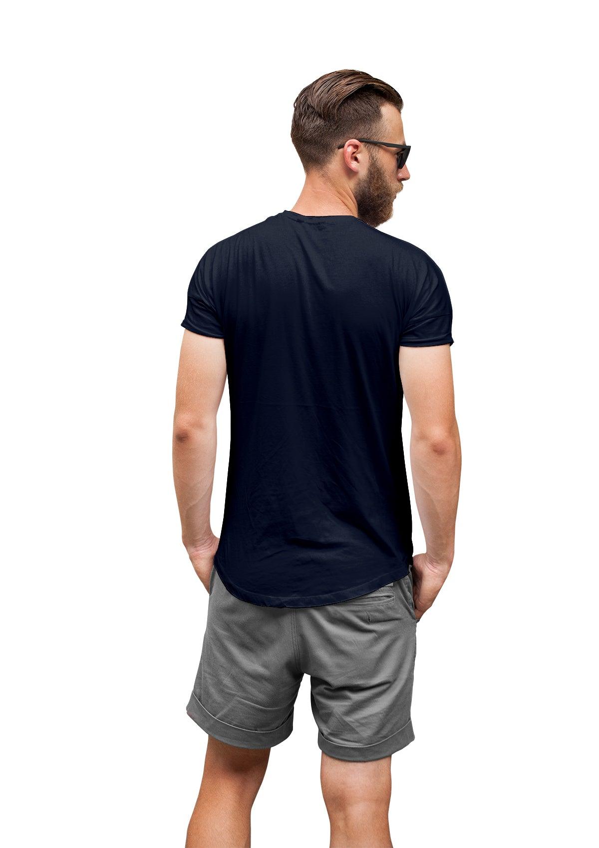 Vintage Navy Blue Short Sleeve Crew Neck T-Shirt